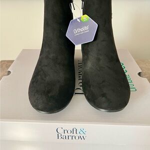 Croft & Barrow Women's Suede and leather Black Booties